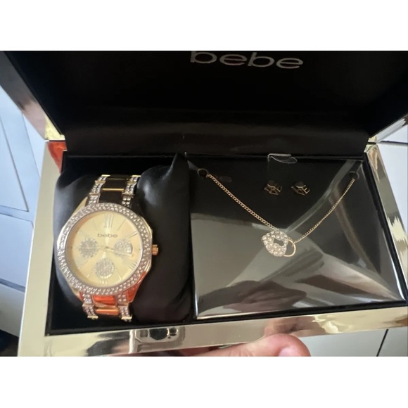 Bebe Womens Watch, necklace and earrings set - Picture 1 of 5